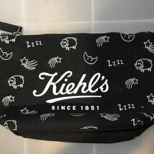Kiehl's 'The Night Owl' Black/Blue Zipper Pouch